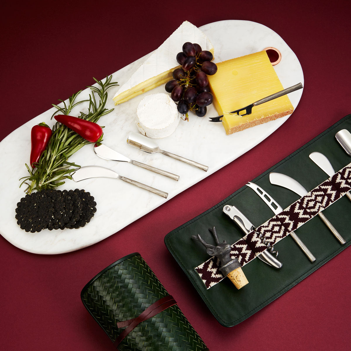 Herringbone Cheese And Wine Roll 7