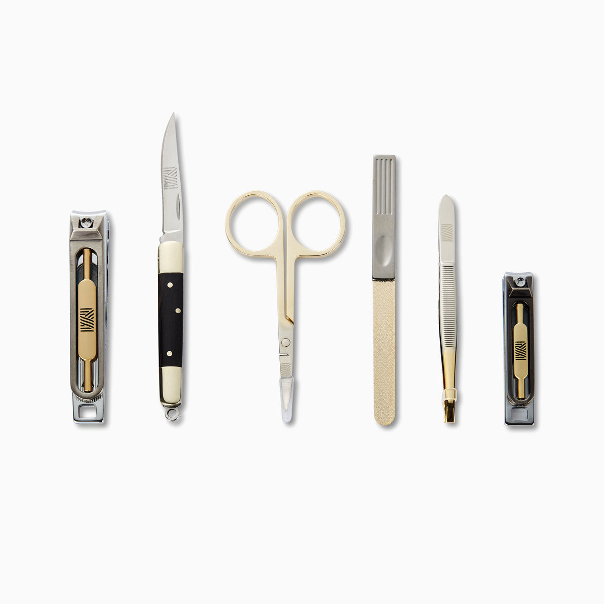 Herringbone Grooming Roll Bordeaux Red Men S Manicure Set 4