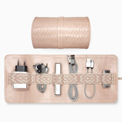 Herringbone Techroll Bordeaux Red Phone Accessories Kit Power Bank 1