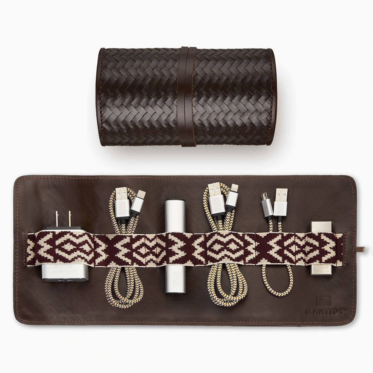 Herringbone Techroll Chocolate Brown 1