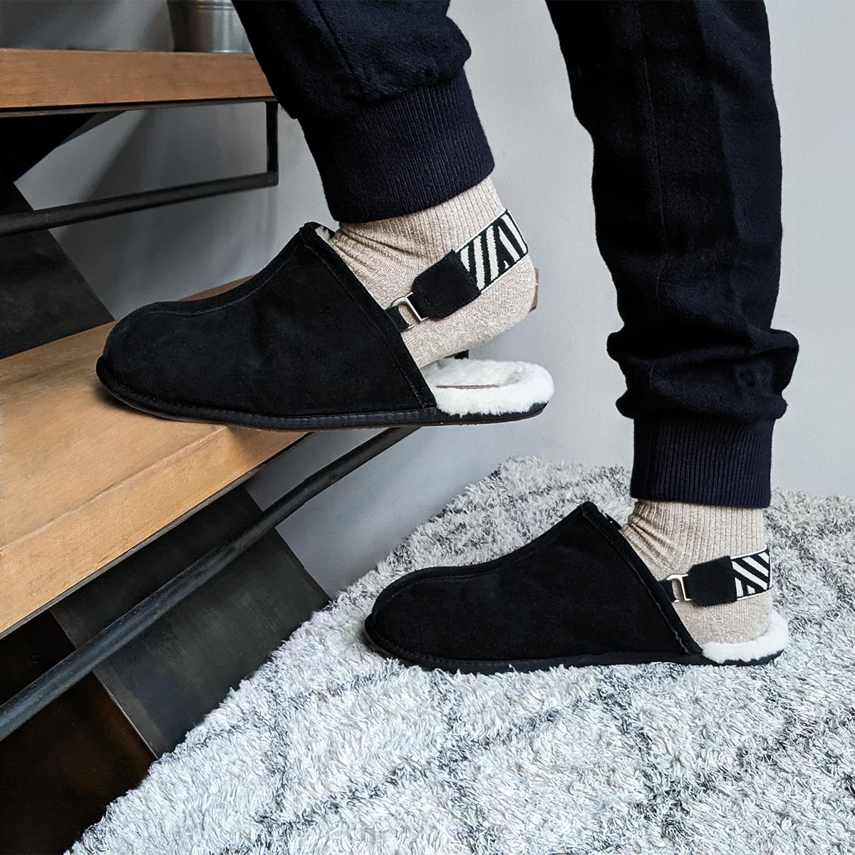 Men's Slippers Sling Back, Black