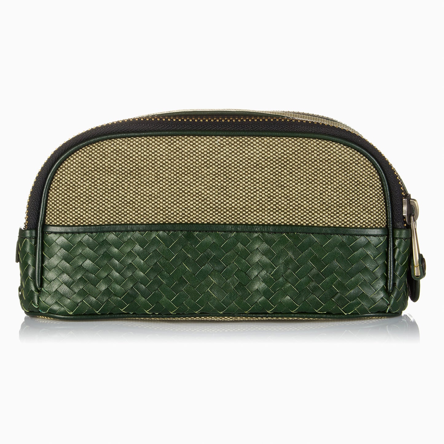 Herringbone Duo Zip Wash Bag Racing Green Mens Toiletry Travel Bag 3